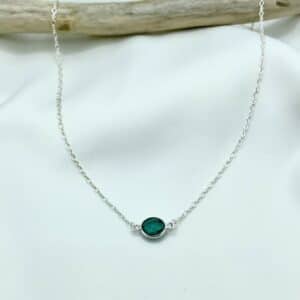 Collier AVA Argent topaze bleue